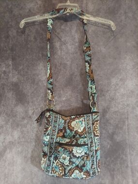 Vera Bradley Crossbody Bag Java Blue Paisley Retired Pattern Quilted Floral VGC